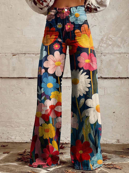 Harper™ - Stylish Floral Print Wide Leg Pants