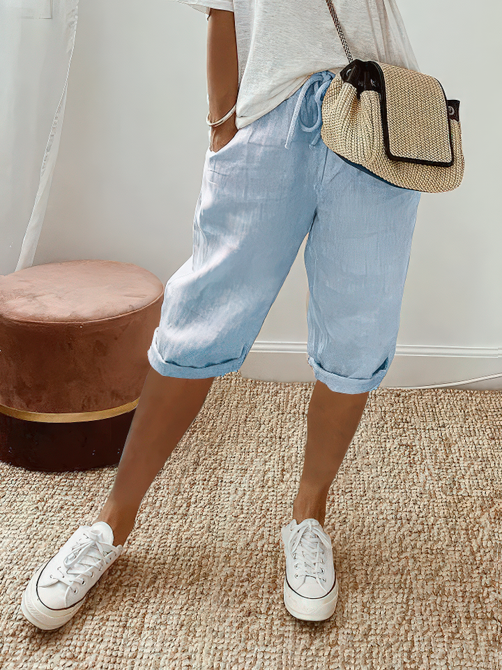 Marthe™ – Lightweight Rolled-Hem Cotton Shorts